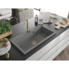 Mexen Slido gránit mosogató 1 rekesz, 900 x 500 mm, szürke, arany szifon - 6528901005-71-G