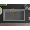 Mexen Slido gránit mosogató 1 rekesz, 900 x 500 mm, szürke, arany szifon - 6528901005-71-G