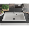 Mexen Slido 1 medencés gránit mosogató 900 x 500 mm, fehér, fekete szifonnal - 6528901005-20-B