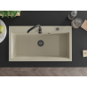 Mexen Slido chiuvetă de granit cu 1 cuvă 900 x 500 mm, bej, sifon negru - 6528901005-69-B