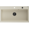 Mexen Slido gránit mosogató 1-medencés, 900 x 500 mm, bézs, fekete szifon - 6528901005-69-B