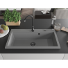 Mexen Slido 1 medencés gránit mosogató 900 x 500 mm, szürke, fekete szifonnal - 6528901005-71-B