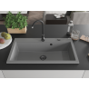 Mexen Slido gránit mosogató 1 rekeszes 900 x 500 mm, szürke, fekete szifon - 6528901005-71-B