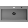 Mexen Slido chiuvetă din granit cu 1 cuvă, 900 x 500 mm, gri, sifon negru - 6528901005-71-B