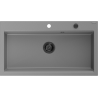 Mexen Slido gránit mosogató 1 rekeszes 900 x 500 mm, szürke, fekete szifon - 6528901005-71-B
