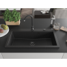Mexen Slido chiuvetă din granit cu 1 cuvă, 900 x 500 mm, negru/argintiu metalizat, sifon negru - 6528901005-73-B
