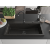 Mexen Slido chiuvetă de granit cu 1 cuvă, 900 x 500 mm, negru/auriu metalizat, sifon negru - 6528901005-75-B