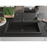 Mexen Slido gránit mosogató 1-medencés 900 x 500 mm, fekete/arany metál, fekete szifon - 6528901005-75-B