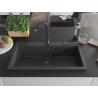 Mexen Slido 1 rekeszes gránit mosogató 900 x 500 mm, fekete foltos, fekete szifon - 6528901005-76-B