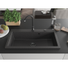 Mexen Slido chiuvetă din granit cu 1 cuvă, 900 x 500 mm, neagră pestrițată, sifon negru - 6528901005-76-B