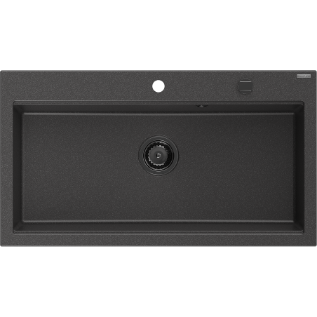 Mexen Slido 1 medencés gránit mosogató 900 x 500 mm, fekete pöttyös, fekete szifonnal - 6528901005-76-B