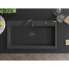 Mexen Slido chiuvetă din granit cu 1 cuvă, 900 x 500 mm, neagră pestrițată, sifon negru - 6528901005-76-B