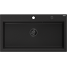 Mexen Slido chiuvetă din granit cu 1 cuvă, 900 x 500 mm, neagră, sifon negru - 6528901005-77-B
