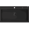 Mexen Slido gránit egykamrás mosogató 900 x 500 mm, fekete, fekete szifon - 6528901005-77-B