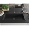 Mexen Slido 1 medencés gránit mosogató 900 x 500 mm, fekete, fekete szifonnal - 6528901005-77-B