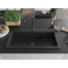 Mexen Slido gránit egykamrás mosogató 900 x 500 mm, fekete, fekete szifon - 6528901005-77-B
