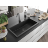 Mexen Slido chiuvetă din granit cu 1 cuvă, 900 x 500 mm, neagră, sifon negru - 6528901005-77-B