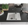 Mexen Enzo chiuvetă de granit cu un compartiment, cu picurător și baterie de bucătărie Telma, Albă - 6506-20-670200-70