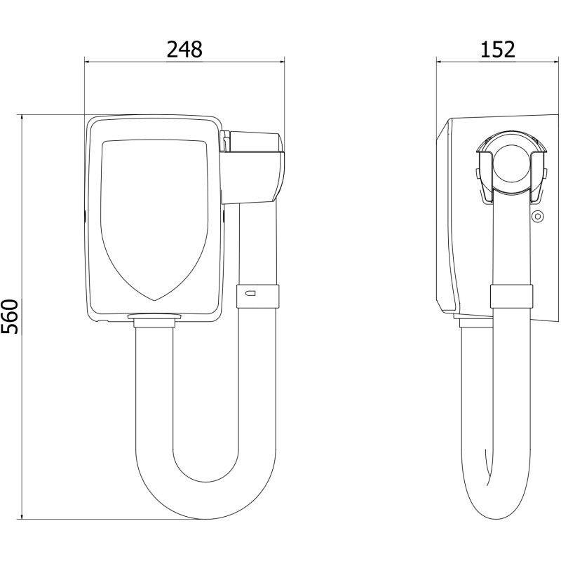 Mexen Aquis-S uscător de păr pentru piscină cu furtun, 1000 W, albă - 70K200-20