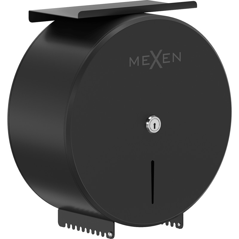 Mexen Spira-H+ wc-papírtartó telefonpolccal, fekete matt - 70K561-70
