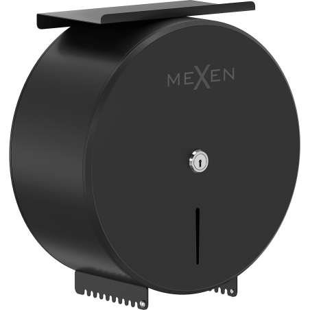 Mexen Spira-H+ wc-papírtartó telefonpolccal, fekete matt - 70K561-70