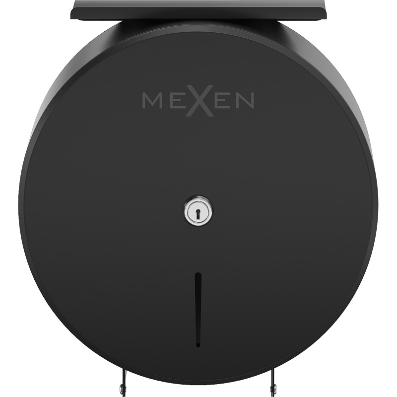 Mexen Spira-H+ wc-papírtartó telefonpolccal, fekete matt - 70K561-70