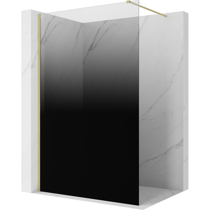 Mexen Kioto walk-in zuhanyfal 120 x 200 cm, fekete ombre 8 mm, arany szálcsiszolt - 800-120-101-55-76