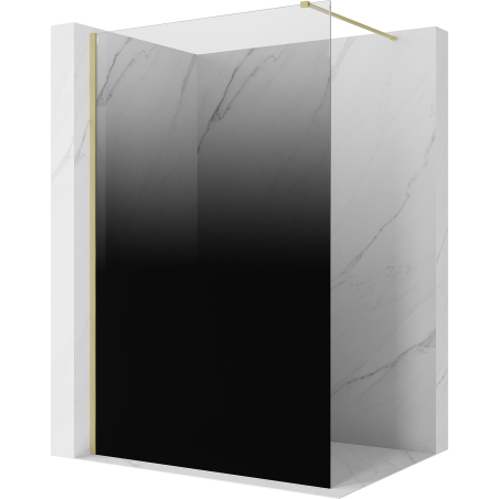 Mexen Kioto panou de duș Walk-in 150 x 200 cm, ombre negru 8 mm, auriu periat - 800-150-101-55-76