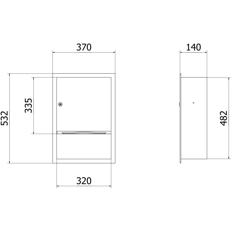 Mexen Linox suport încastrat pentru prosoape de hârtie, negru mat - 70K003-70