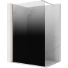 Mexen Kioto Walk-in zuhanyfal 130 x 200 cm, fekete ombre 8 mm, rózsaarany - 800-130-101-60-76