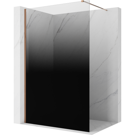 Mexen Kioto Perete de duș Walk-in 150 x 200 cm, ombre negru 8 mm, aur roz - 800-150-101-60-76