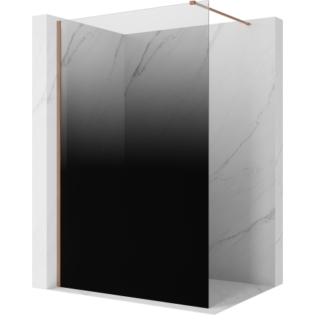 Mexen Kioto perete de duș Walk-in 140 x 200 cm, ombre negru 8 mm, cupru periat - 800-140-101-65-76