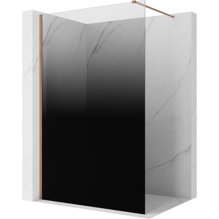 Mexen Kioto panou de duș Walk-in 150 x 200 cm, ombre negru 8 mm, cupru periat - 800-150-101-65-76