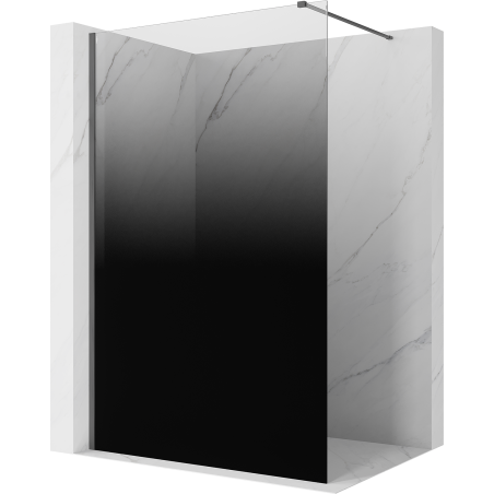 Mexen Kioto Panou de duș Walk-in 80 x 200 cm, ombre negru 8 mm, gri metalizat periat - 800-080-101-66-76