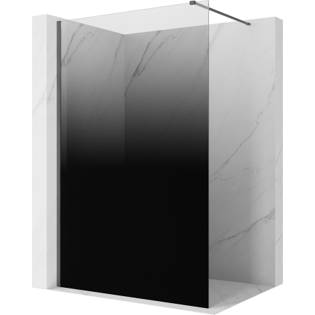 Mexen Kioto Walk-in zuhanyfal 120 x 200 cm, ombre fekete 8 mm, gun gray kefélt - 800-120-101-66-76