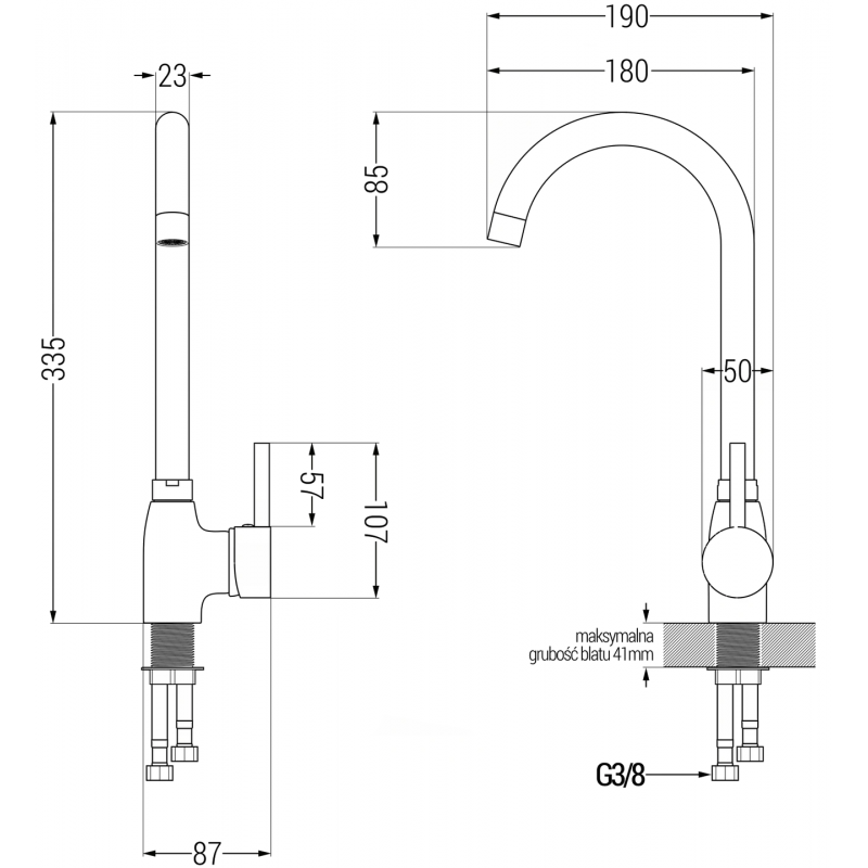 Mexen Gaspar chiuvetă de granit cu 1,5 cuve cu scurgător și baterie de bucătărie Telma, gri - 6507-71-670200-70