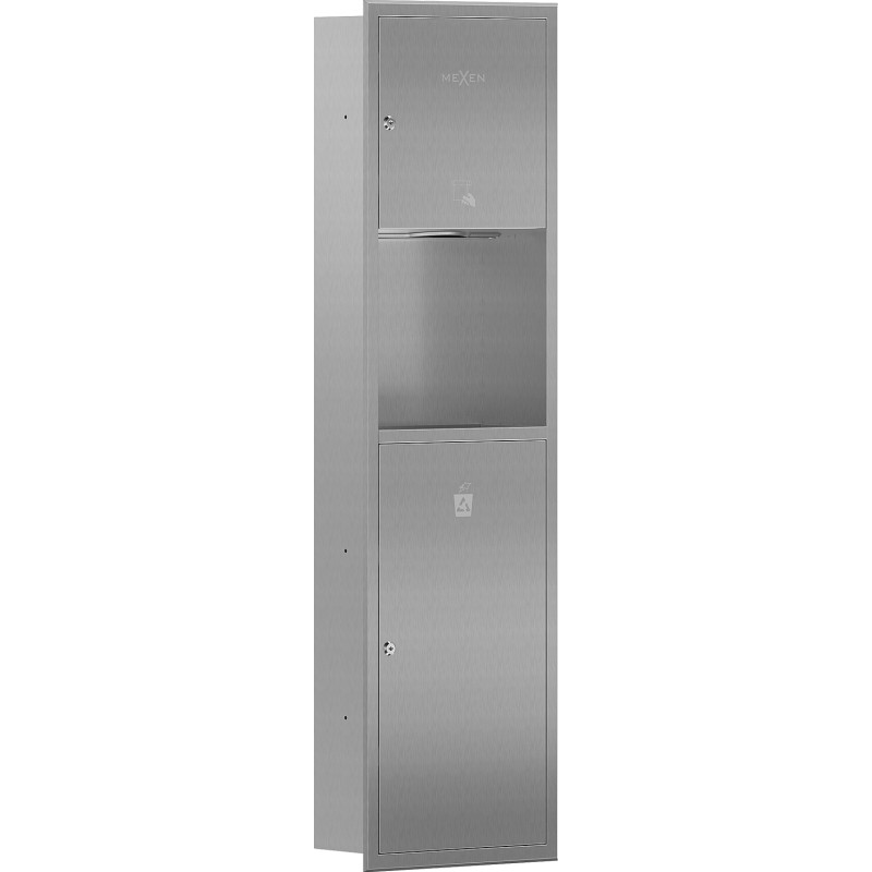 Mexen Linox recipient încastrat pentru prosoape de hârtie cu coș, inox - 70K003-01 - 70K002-01
