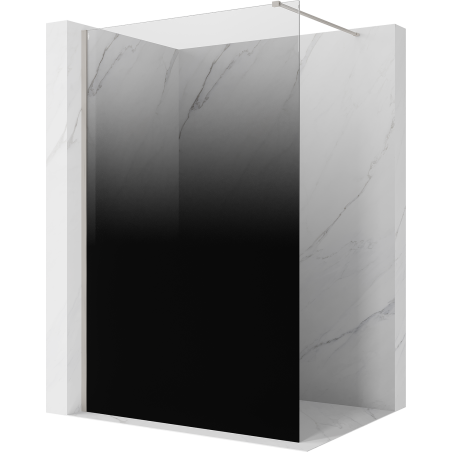 Mexen Kioto Walk-in zuhanyfal 80 x 200 cm, fekete ombre 8 mm, kefélt nikkel - 800-080-101-97-76