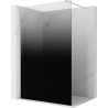 Mexen Kioto Walk-in zuhanyfal 130 x 200 cm, fekete ombre 8 mm, kefélt nikkel - 800-130-101-97-76