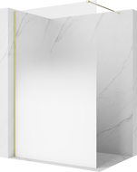 Mexen Kioto Walk-in zuhanyfal 130 x 200 cm, fehér ombre 8 mm, arany - 800-130-101-50-86