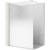 Mexen Kioto Walk-in zuhanyfal 150 x 200 cm, fehér ombre 8 mm, arany - 800-150-101-50-86