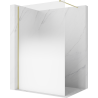 Mexen Kioto Panou de duș Walk-in 100 x 200 cm, alb ombre 8 mm, auriu periat - 800-100-101-55-86