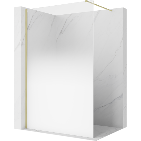 Mexen Kioto Walk-in zuhanyfal 110 x 200 cm, fehér ombre 8 mm, arany kefélt - 800-110-101-55-86