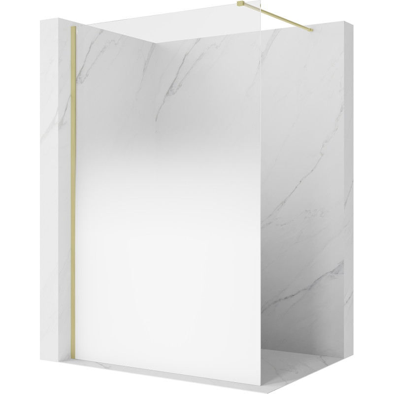Mexen Kioto perete de duș Walk-in 140 x 200 cm, ombre alb 8 mm, auriu periat - 800-140-101-55-86