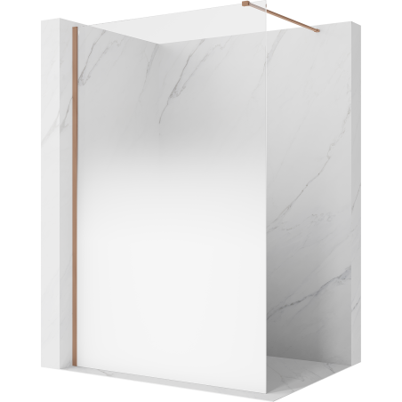 Mexen Kioto Walk-in zuhanyfal 70 x 200 cm, fehér ombre 8 mm, kefe hatású réz - 800-070-101-65-86