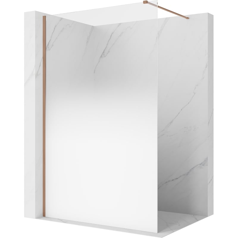 Mexen Kioto Walk-in Zuhanyfal 90 x 200 cm, fehér ombre 8 mm, kefélt réz - 800-090-101-65-86