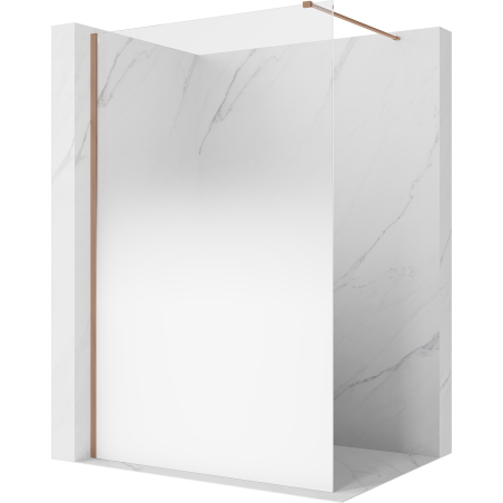 Mexen Kioto Walk-in zuhanyfal 150 x 200 cm, fehér ombre 8 mm, kefe réz - 800-150-101-65-86