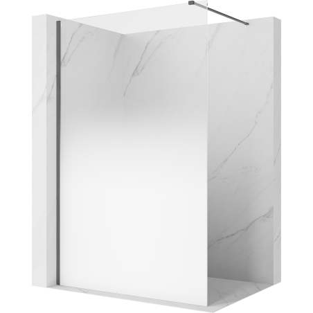 Mexen Kioto Walk-in zuhanyfal 140 x 200 cm, fehér ombre 8 mm, gun gray kefés - 800-140-101-66-86
