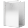 Mexen Kioto Walk-in zuhanyfal 100 x 200 cm, fehér ombre 8 mm, szálcsiszolt nikkel - 800-100-101-97-86