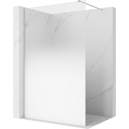 Mexen Kioto Walk-in zuhanyfal 120 x 200 cm, fehér ombre 8 mm, ecsetelt nikkel - 800-120-101-97-86